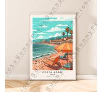 Costa Adeje Tenerife Illustrazione Stampa Spagna Viaggi Poster Decoro