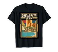 Costa Brava Bandiera Spagna Viaggi Costa Grafica Maglietta