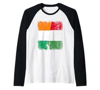 Costa d'Avorio Italia Mezza Bandiera Orgoglioso Costa d'Avorio Orgoglio italiano Maglia con Maniche Raglan