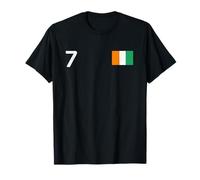 Costa D'Avorio Numero 7 Bandiera Nazionale Country Pride Heritage Maglietta