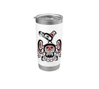 Costa del Pacifico nord-occidentale Haida Art Kaigani Thunderbird Bicchiere termico in acciaio inox doppia parete