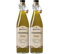 Costa d'Oro - Il Tradizionale Non Filtrato 1L. Olio extravergine di oliva fruttato e corposo, estratto a freddo, ricco di vitamine e antiossidanti naturali. Bottiglia da 1 litro. (Confezione da 2)