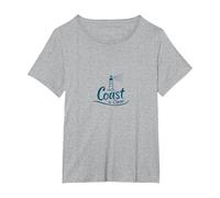 Costa è Clear Lighthouse Nautical Beach Maglietta, Donna Plus-Size, Grigio Melange, 3X