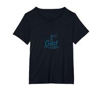 Costa è Clear Lighthouse Nautical Beach Maglietta, Donna Plus-Size, Nero, 4X