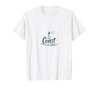 Costa è Clear Lighthouse Nautical Beach Maglietta, Uomo, Bianco, L