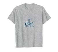 Costa è Clear Lighthouse Nautical Beach Maglietta, Uomo, Grigio Melange, 5XL