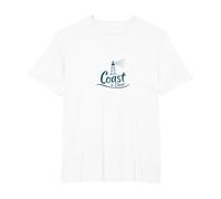 Costa è Clear Lighthouse Nautical Beach Maglietta, Uomo Taglie Grandi, Bianco, 5X Tall