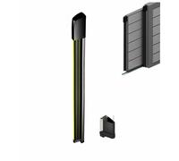 COSTA GOMMA NERO GIALLO DI SICUREZZA A FILO 200 CM MECCANICA BORDO SENSIBILE SET