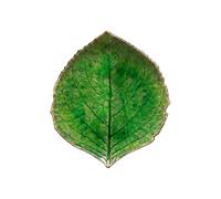 Costa Nova Piatto Riviera: Piatto in Gres Fine con Forma a Foglia di Ortensia e Smaltatura Craquelé Verde, Rifinito a Mano, Impilabile, Lavabile in Lavastoviglie, Adatto al Microonde, 17,2 × 15 cm