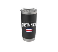 Costa Rica Arched College Varsity Testo e Bandiera Distressed Bicchiere termico in acciaio inox doppia parete
