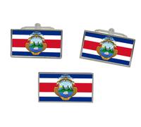Costa Rica Bandiera Gemelli E Fermacravatta Set