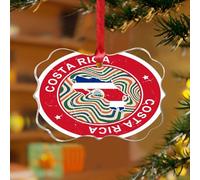Costa Rica Ornamenti di Natale Bandiera della città Souvenir Internazionale Personalizzato Ricordo Trasparente Dischi Acrilici America Latina Paese ispanico Europeo Asia Africa Bandiere Pallina di