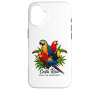 Costa Rica Save The Rainforest Birds Quetzal Ara Tucano Custodia per iPhone 16