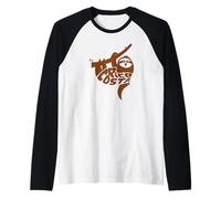 Costa Rica Sloth Word Art - Divertente animale Maglia con Maniche Raglan