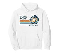 Costa Rica Tramonto Palma Vintage Retro Felpa con Cappuccio