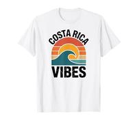 Costa Rica Vibes, Retro Tramonto e Ocean Summer Waves Fun Maglietta
