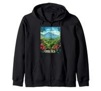 Costa Rica Vibrante Montagna della Giungla Felpa con Cappuccio