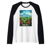Costa Rica Vibrante Montagna della Giungla Maglia con Maniche Raglan