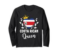 Costa Rican Queen Costa Rica Flag Proud Costa Rican Woman Maglia a Manica