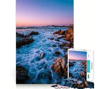 Costa rocciosa al tramonto - Puzzle da 1000 pezzi per ragazzi - Gioco di logica per tutta la famiglia - Bordo trasparente - Una piacevole sorpresa (38x26cm)