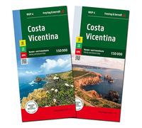 Costa vicentina 1:50k: wanderkartenset mit zwei blättern und beiheft - Fre...
