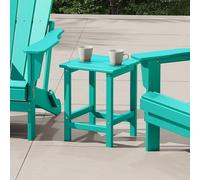 Costaelm Adirondack, tavolini quadrati da esterni, in HDPE, resistente alle intemperie, tavolo da balcone per piscina, mare, cortile, portico, compagno per interni, turchese
