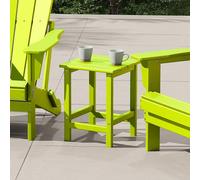 Costaelm Adirondack, tavolini quadrati da esterni, in HDPE, resistente alle intemperie, tavolo da balcone per piscina, mare, cortile, veranda, compagno per interni, lime