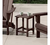 Costaelm Adirondack, tavolini quadrati da esterni, in HDPE, resistente alle intemperie, tavolo da balcone per piscina, mare, cortile, portico, compagno per interni, marrone scuro