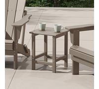 Costaelm Adirondack - Tavolini quadrati da esterni, in HDPE, resistente alle intemperie, tavolo da balcone per piscina, mare, cortile, portico, compagno per interni, legno stagionato