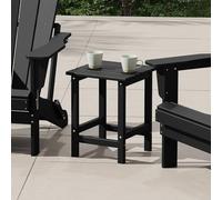 Costaelm Adirondack, tavolini quadrati per esterni, in HDPE, resistente alle intemperie, tavolo da balcone per piscina, mare, cortile, portico, compagno per interni, nero