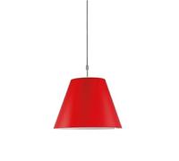 Costanza Up/Down Lampadario Alluminio M. Paralume Rosso