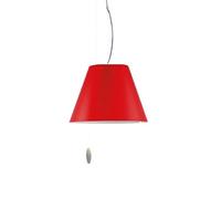 Costanzina Lampadario Bianco M. Paralume Rosso