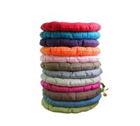 coste trapuntato, Yoga Meditation Round Tatami Floor Cushion Cotton Linen Orange 45x45cm