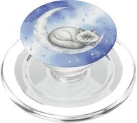 Costellazioni del cielo cosmico gatto luna addormentata PopSockets PopGrip per MagSafe