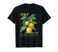 Costiera Amalfitana Vacanze Mar Mediterraneo Limoni Italiani Retro Maglietta