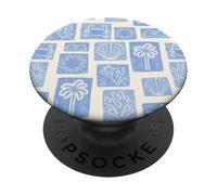 Costiera Estate Blu Seashells Stella Marina Spiaggia Blu Preppy PopSockets PopGrip Adesivo