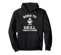 Costretto a Lavorare BBQ Pitmaster Humor Felpa con Cappuccio