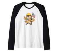 Costruire Castoro con Questo Look Patriottico Tuttofare Maglia con Maniche Raglan