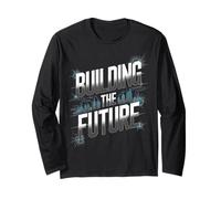 Costruire Il Futuro Urbano Skyline Graphic Design Maglia a Manica