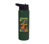 Costruire la mia strada per il mattone del 100 ° giorno di scuola di seconda elementare Stainless Steel Insulated Water Bottle