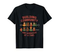 Costruire Una comunità Un Barbecue alla Volta Grafica Barbecue Maglietta