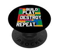 Costruisci Gioca Distruggi Ripeti Blocco Costruzione di mattoni Builder PopSockets PopGrip Adesivo