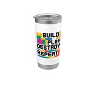 Costruisci Gioca Distruggi Ripeti Building Block Builder Bicchiere termico in acciaio inox doppia parete