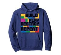 Costruisci Gioca Distruggi Ripeti Building Block Builder Felpa con Cappuccio
