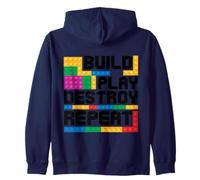 Costruisci Gioca Distruggi Ripeti Building Block Builder Felpa con Cappuccio