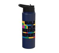 Costruisci Gioca Distruggi Ripeti Building Block Builder Stainless Steel Insulated Water Bottle