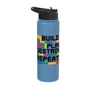 Costruisci Gioca Distruggi Ripeti Building Block Builder Stainless Steel Insulated Water Bottle