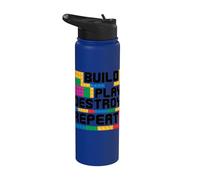 Costruisci Gioca Distruggi Ripeti Building Block Builder Stainless Steel Insulated Water Bottle