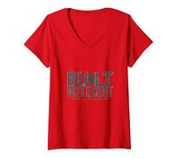 Costruito Diverso: Ho Quel Cane Dentro di Me Maglietta con Collo a V, Donna, Rosso, XL
