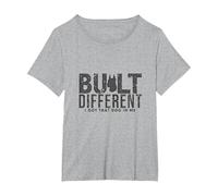 Costruito Diverso: Ho Quel Cane Dentro di Me Maglietta, Donna Plus-Size, Grigio Melange, 2X